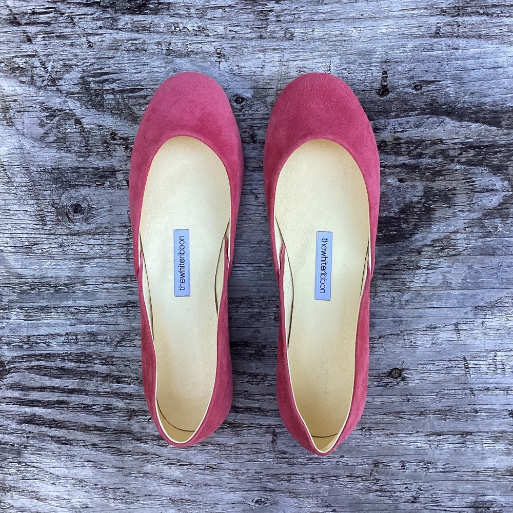 NEW Anthropologie the white ribbon SUEDE leather SHOES ballet flats 10